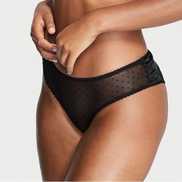 Victoria's Secret Very Sexy Back Cut-Out Cheeky Panty Black Small NEW - Picture 4 of 7